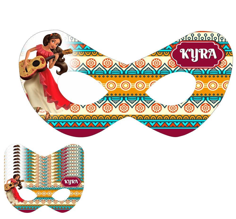 THE BLU PARTY? Elena of Avalor Theme Birthday Customized Eye Mask with Baby Name for Elena of Avalor Birthday Decorations