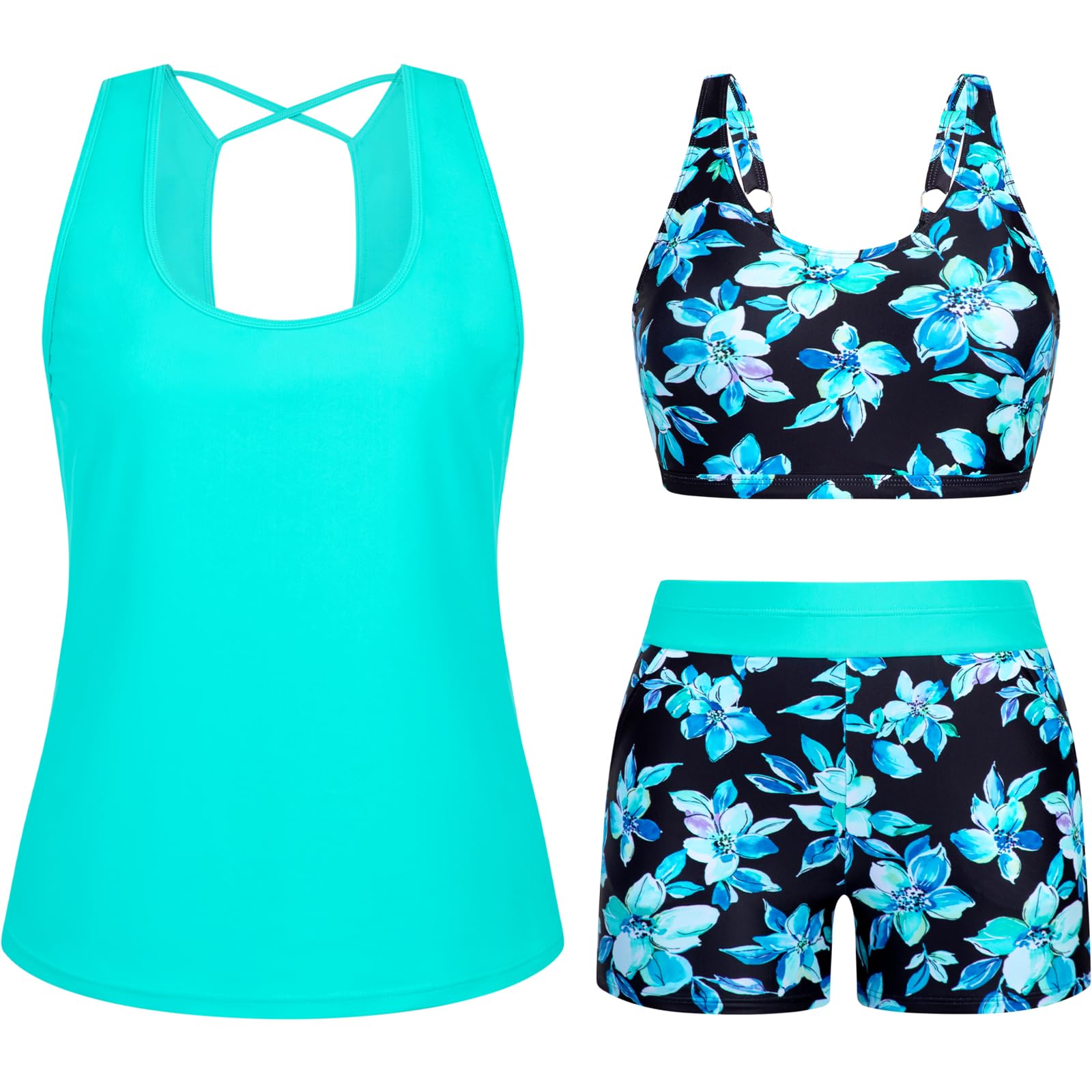 Arolina 3 Piece Swimsuits for Women Tankini Sets