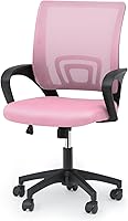 Vista 12 de Magshion Juego de 2 sillas ergonómicas de oficina, silla de escritorio de malla con respaldo medio, silla giratoria ajustable para computadora