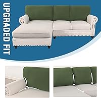 Vista 178 de H.VERSAILTEX 2025 New Sectional Couch Covers 8 Pieces Stretch Sofa Covers for Sectional Sofa Set Separate L Shaped Couch Cover for Both Left/Right