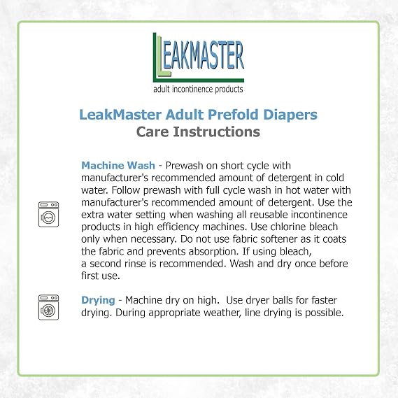 LeakMaster Adult Prefold Cloth Diapers Birdseye Weave - 100% Cotton Reusable and Washable Diapers - Soft, Absorbent & Durable - Day Weight - Size X-Large