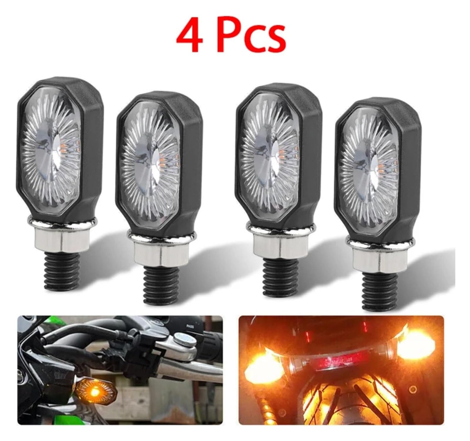 Indicatore di direzione Moto per Z900RS per ZZR600 Moto Freccia Direzione Lampadina Lampeggiante Indicatore Luci 12V 10mm(4 PCS)