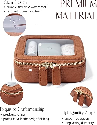 Miniatura 2 de Popvibe Bolsa de maquillaje transparente, neceser de viaje, bolsa de cosméticos transparente con cremallera, organizador de maquillaje portátil,