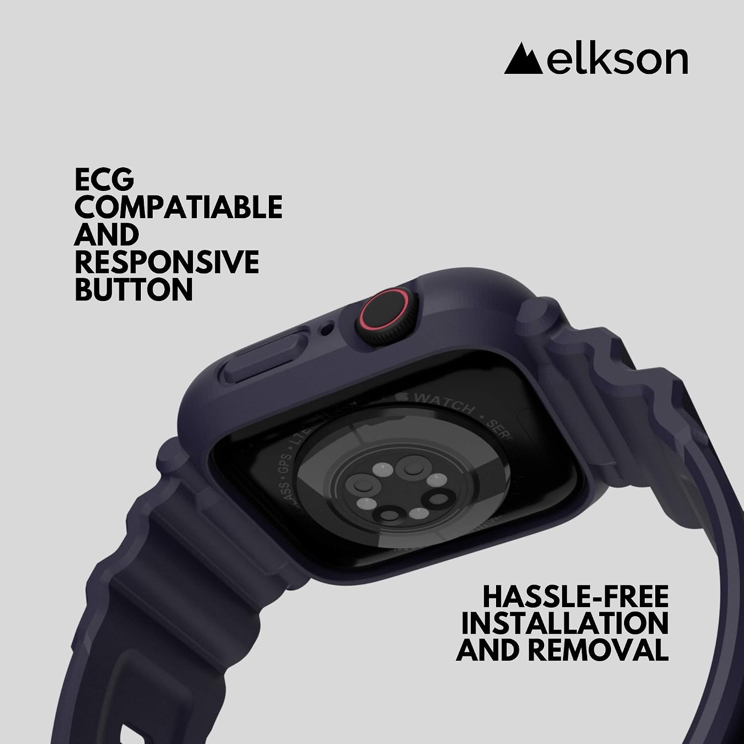 Elkson Designed for Apple Watch Series SE3 9/8/7/6/5/4 [45/44mm], Quattro Pro Series Rugged Military Grade Protective Bumper Case with Strap Bands for iWatch image 5