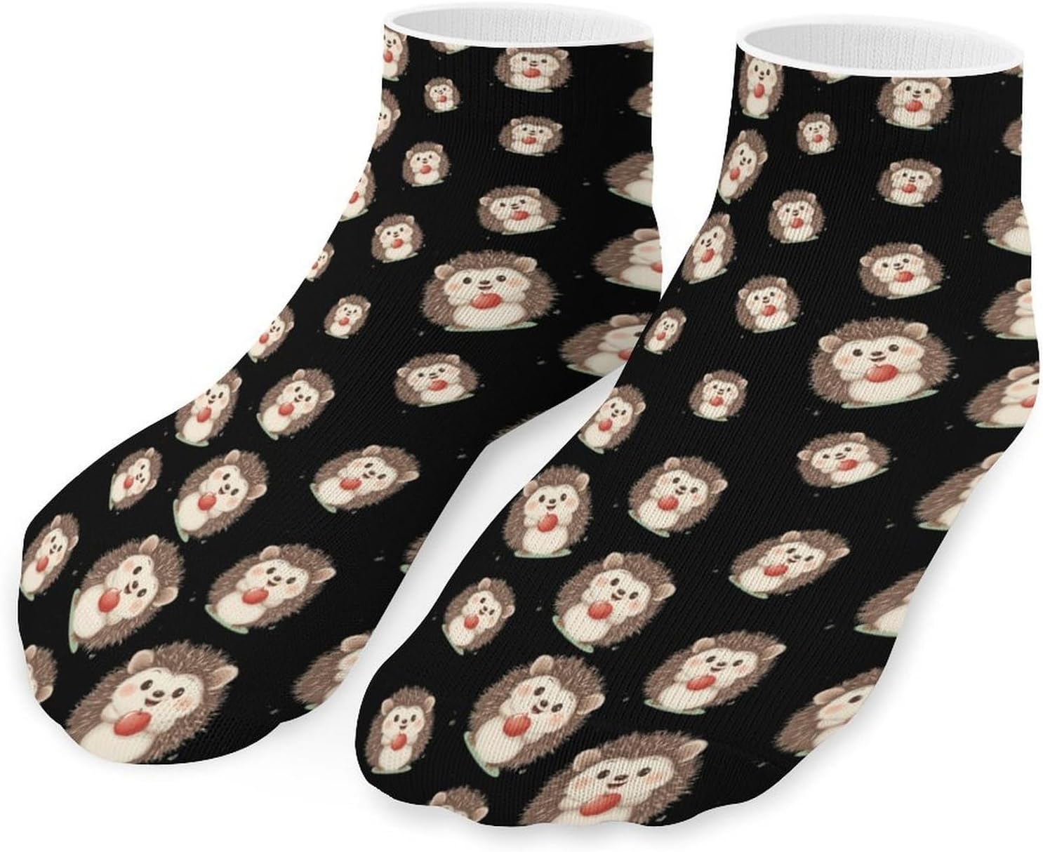 Cute Hedgehog 5 Pairs Low Cut Ankle Socks Casual Liner Sock No Show Invisible Socks for Men Women