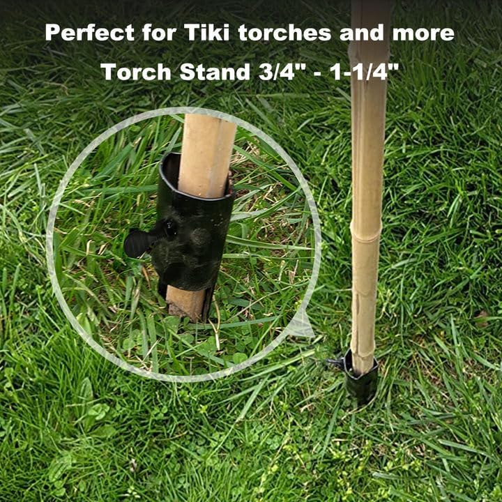 CNQLIS 6 Pcs Outdoor Light Stakes for Tiki Torch Stand - 10 3/4" Steel Torch Stakes - Garden Stakes for Lights, Stakes for Outdoor Lights for Solar Lights,Fishing Rods, Freestanding Poles - Image 5
