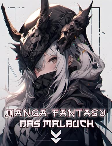 Manga Fantasy – Das Malbuch: 50 Anime-Mädchenbilder Kawaii-Porträt-Malseiten mit Wölfen, Drachen, Blumen, Schlangen ... für Teenager und Erwachsene (Anime Und Manga)