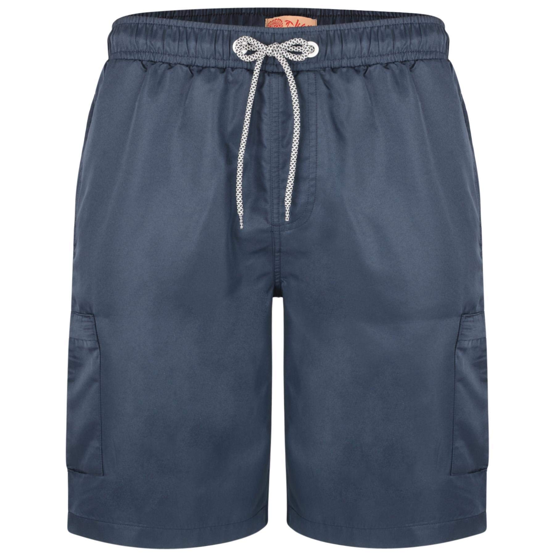 Kam Men's Navy Big Size Plain Cargo Swim Shorts (334) In In 8XL