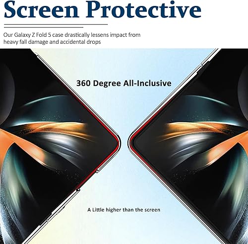 Miniatura 4 de Miimall Funda compatible con Samsung Galaxy Z Fold 5, parte trasera transparente con policarbonato duro chapado, protección antiarañazos, a prueba