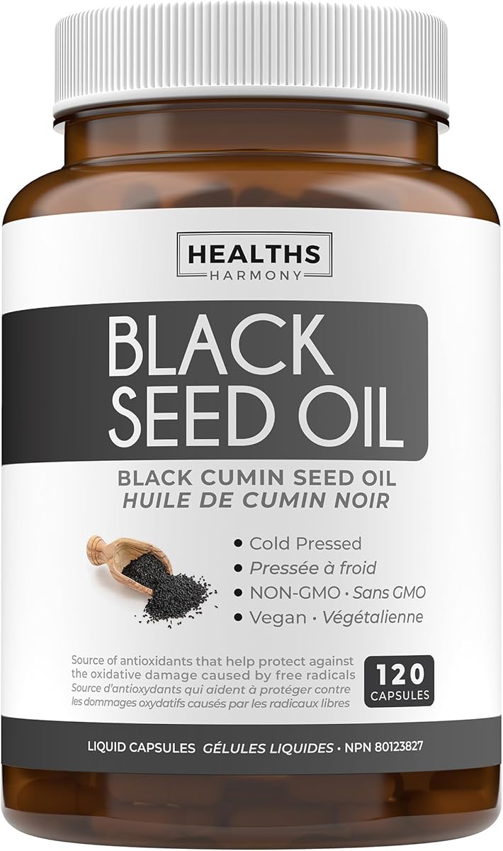 Black Seed Oil Capsules | Antioxidant, Blood Sugar & Liver Support | Cold Pressed Pure Black Cumin Seed Oil | High in Omega 3 6 9 | Non-GMO & Vegan Black Cumin Oil | 120 Nigella Sativa Softgels