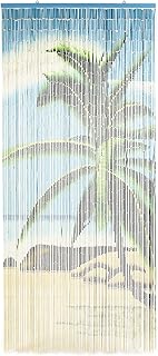 Tropical Palm Tree Beaded Curtain for Doorway - Handmade Door Curtain - Hanging Bead Door Decor, 35.5 x 78 Inches