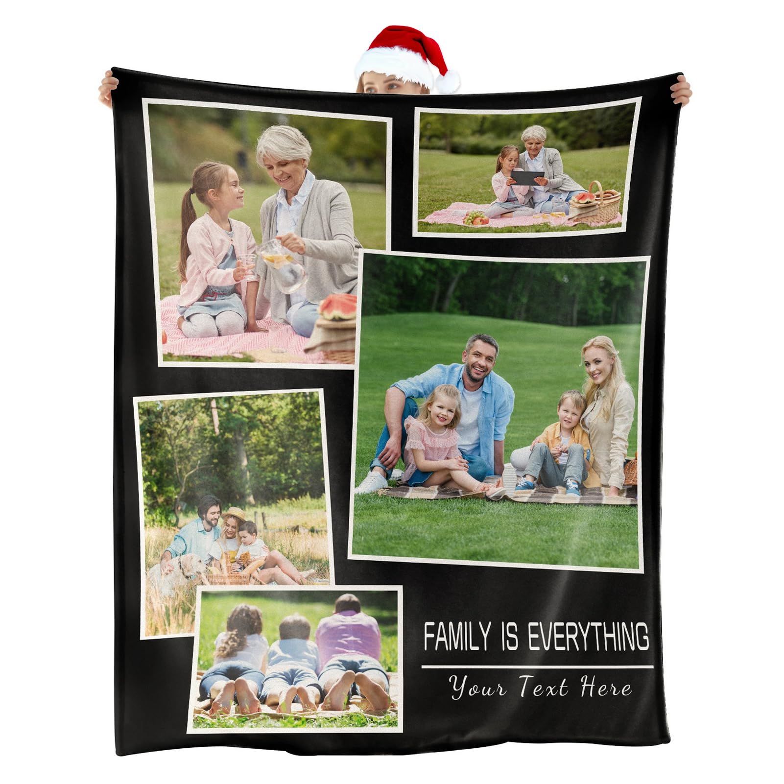 Urijk Personalised Blanket,Custom Photo Blanket, Customised Flannel Blanket For Adults Kids, Personalised Photo For Mum,Dad,Boyfriend, Girlfriend โ image 1