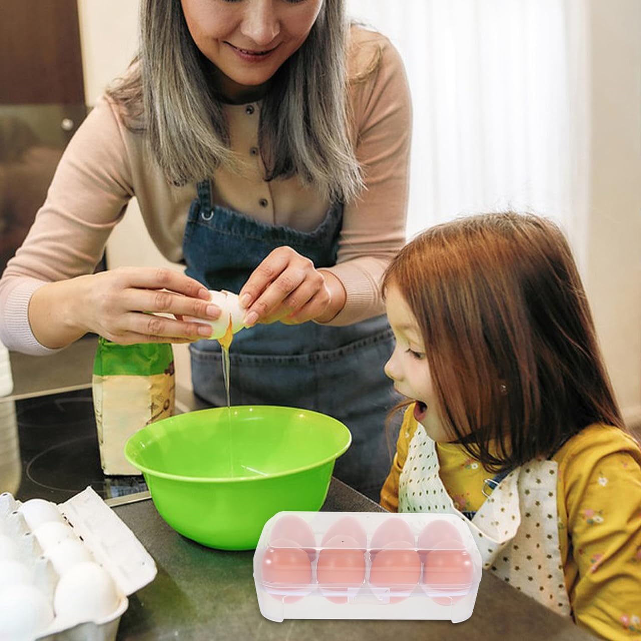 Egg Holder Camping Egg Carrier: Plastic Eggs Storage Box Refrigerator Storage Container Eggs Carrier for Camping Picnic