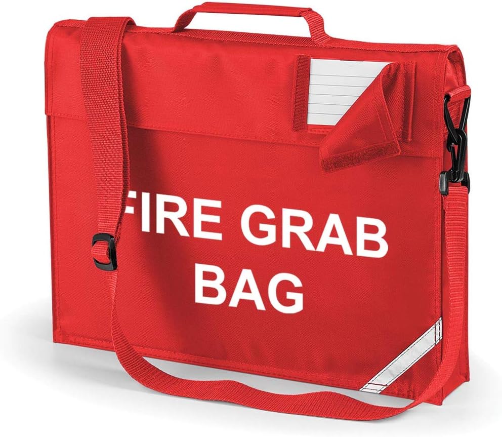 School Evacuation Fire Grab Bag Printed Red Emergency Documents