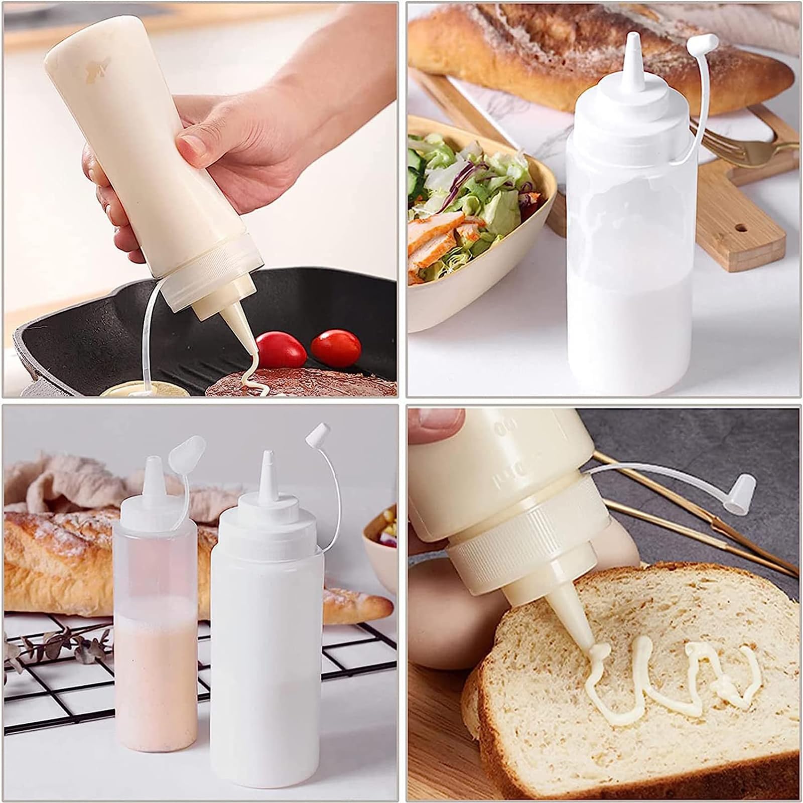 Amazon｜10個 250ML 多用途 漏れ防止キャップ付き 調味料ボトル セット 