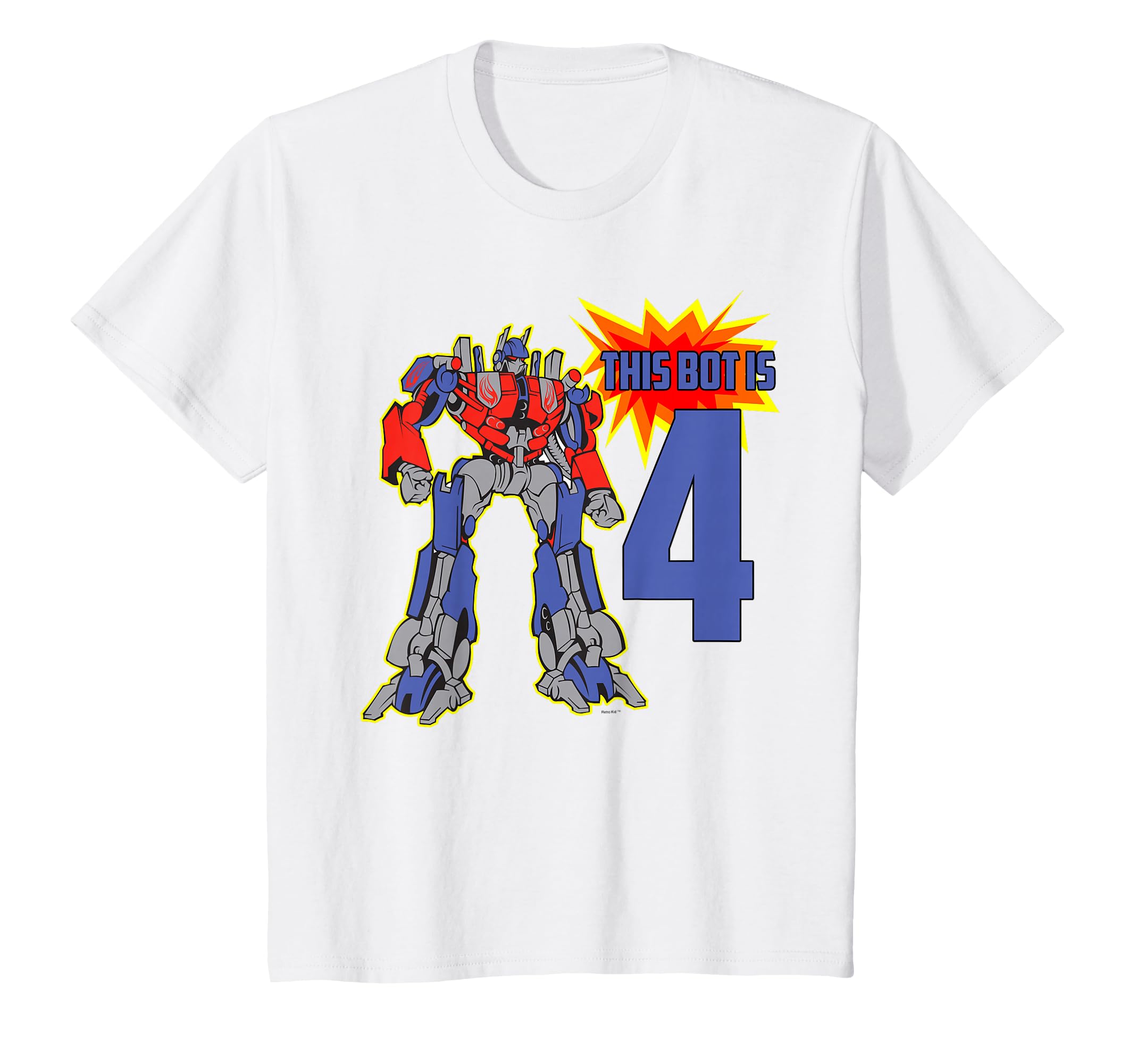 Robot Kid, Cute 4th Birthday Robots T-Shirt for Boys, Girls T-Shirt