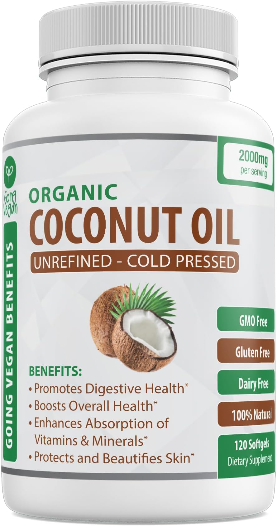 Nutricost Coconut Oil Softgels (1000mg) 120 Softgels