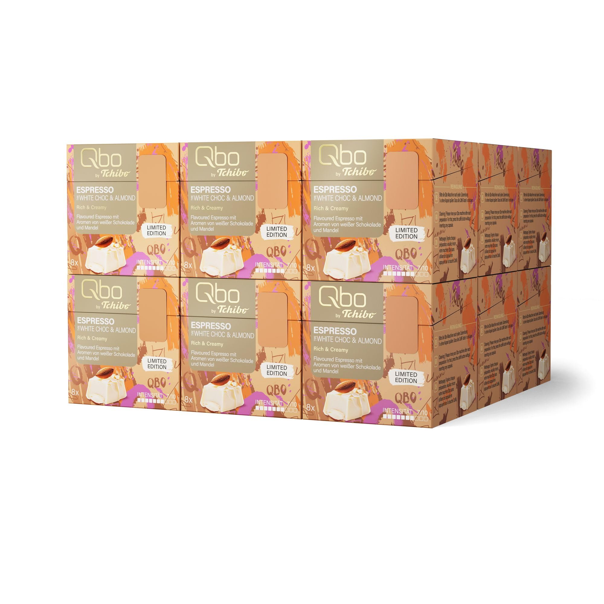 Tchibo Qbo Kaffeekapseln, Flavoured Espresso White Choc & Almond, 144 Stück