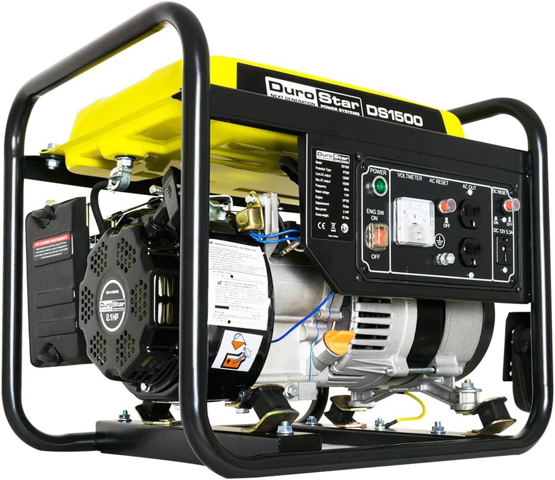 DuroStar DS1500 1500-Watt 2.5-Hp Air Cooled Gas Powered Portable Generator