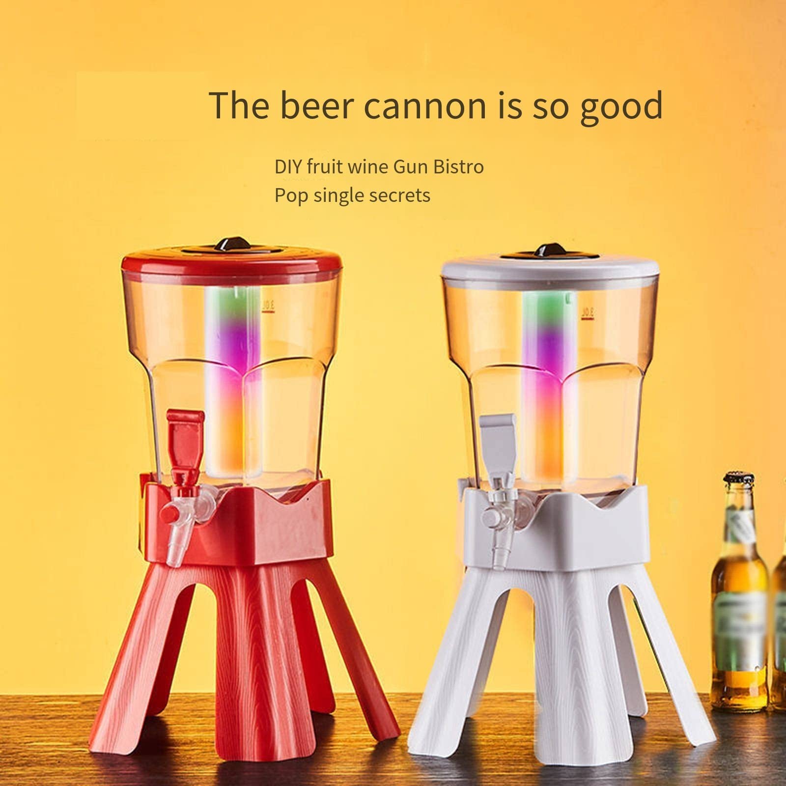3 litri di birra alla spina barile di birra barile di birra ghiacciolo a emissione di luce indipendente cannone di vino commerciale bar barile di birra alla spina contenitore,A