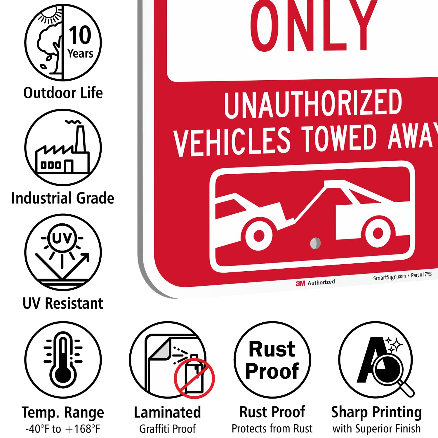 SmartSign Paquete de 2 letreros con texto en inglés "Reserved Parking For Tenants Only Unauthorized Vehicles Towed Away", 12 x 18 pulgadas, aluminio inoxidable de 63 mil, material reflectante laminado