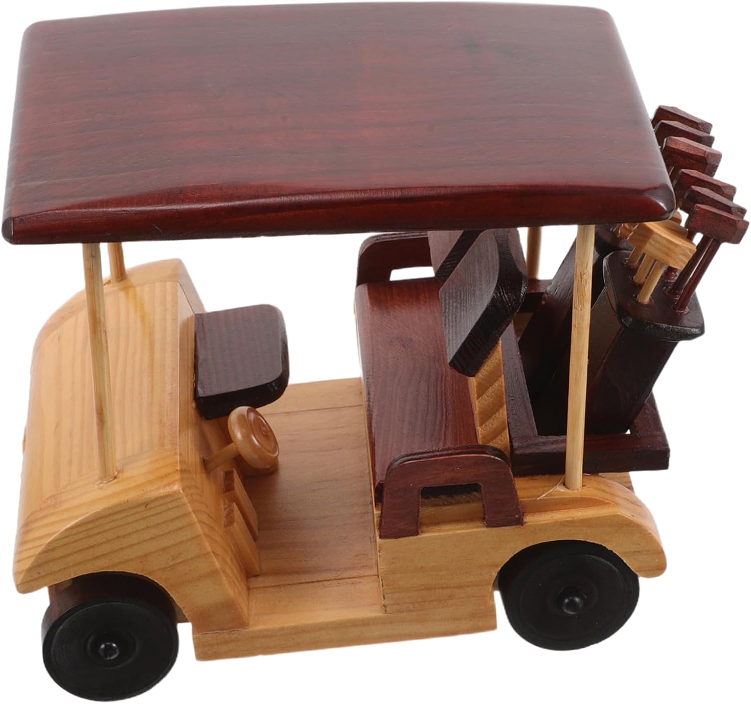 Wooden Antique Car Sculpture Rustic Vehicle Ornament with Artistic Handcarving for Home Decor Vintage Car Model for Desk Display and Collectors