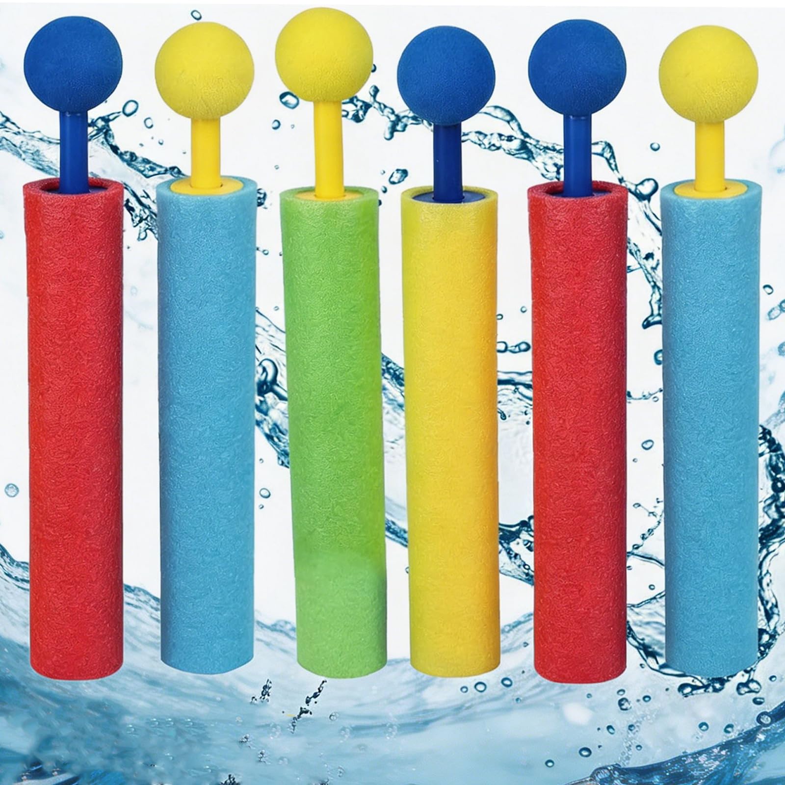 6 Pcs Water Gun, Water Guns, Random Color Water Blaster Soaker Pool Toys, Water Squirter Pistol for Outdoor Beach Swimming Pool, Fun Water Toys for Summer