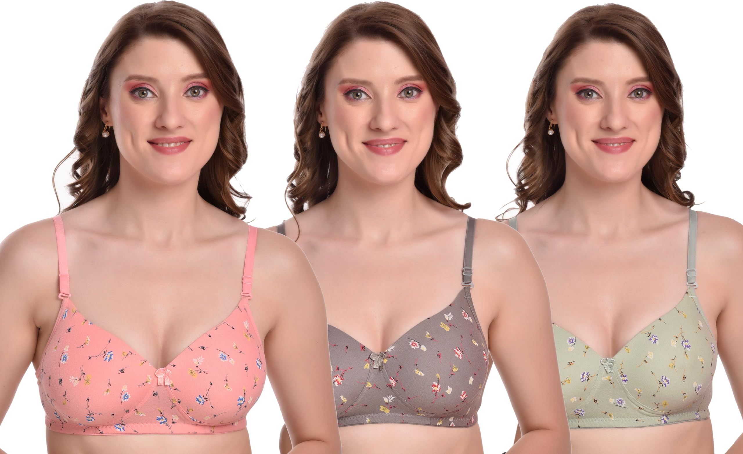 miestilo Seamless Molded Cup Padded Bra for Women's Combo (Multicolor, Pack of 3)-picture-28