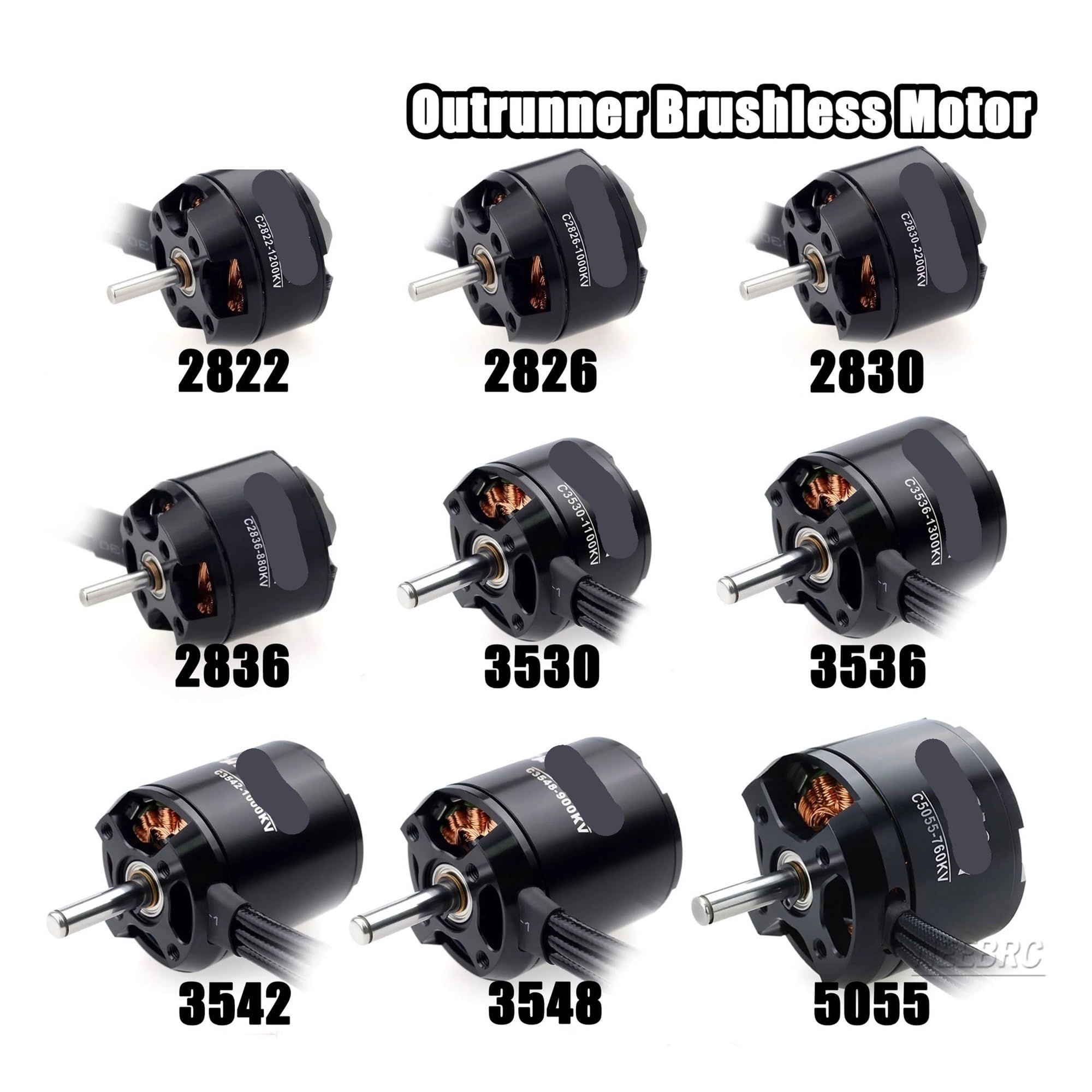 Motore Brushless C2822-C5056 per Drone Quadricottero RC FPV Alta Efficienza | Motore outrunner bilanciato, cuscinetti ABEC5, rame puro, KV 335-1900, leggero e robusto(C2830 850KV)