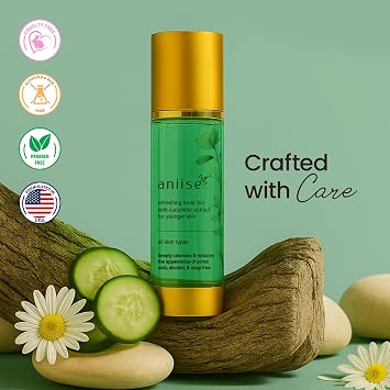 Refreshing Cucumber Extract Face Toner | 4 fl. Oz | Deep Cleansing, Hydrating, and Pore Reducing Tonic for All Skin Types Alcohol-Free, Paraben-Free, Sulfate-Free, Vegan | Hydration for Glowing Skin:This gentle face toner is formulated with Aloe Vera & Acid to hydrate improve texture.