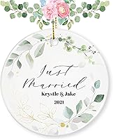 Vista 14 de Adorno personalizado para casados, adornos de Navidad, adorno de compromiso, adorno de boda, regalos de boda, regalos de boda, regalos