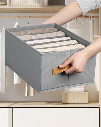 Miniatura 2 de DIMJ Organizadores grandes de ropa para armario, organizador de ropa plegable para jeans, suéter, camisa, pantalones, ropa interior, cajón de ropa