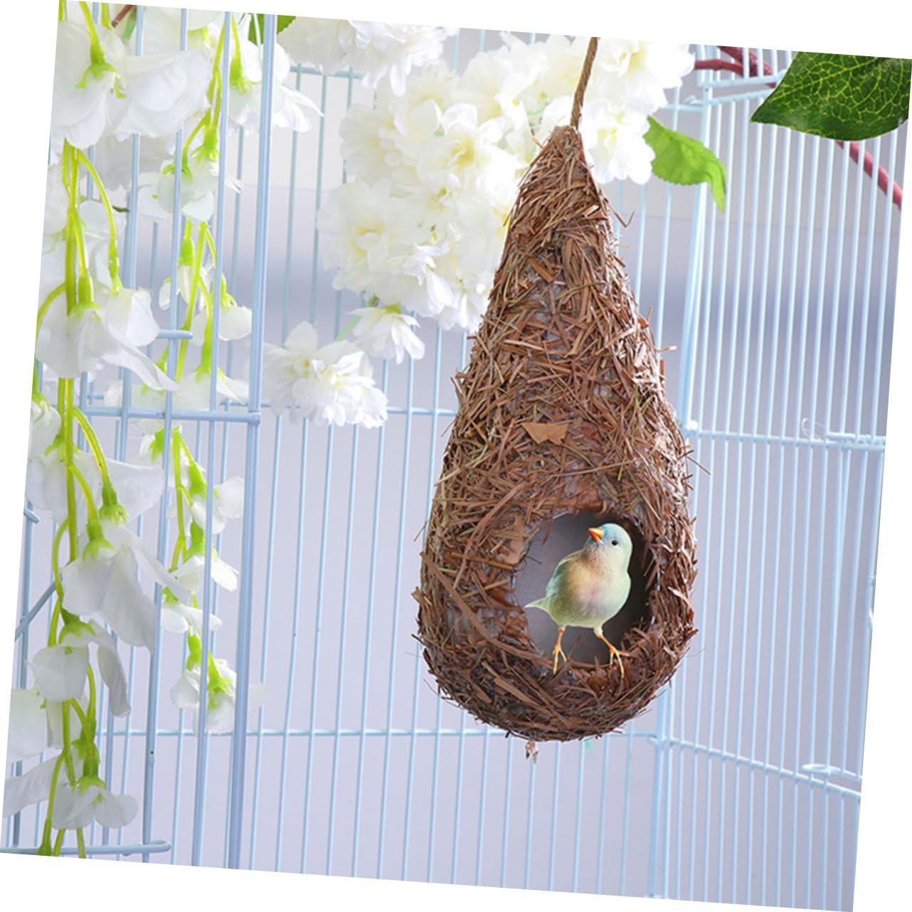 BESPORTBLE Per Uccelli Intrecciata in Paglia Nido Appeso per Uccelli 5 Pezzi Resistente e Traspirante per e Verande