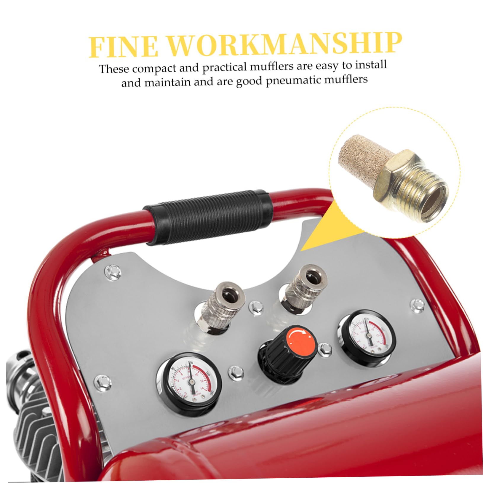 NULYLU Solenoid Valve Muffler Air Pneumatic Mufflers 2B Copper Exhaust for Industrial Use