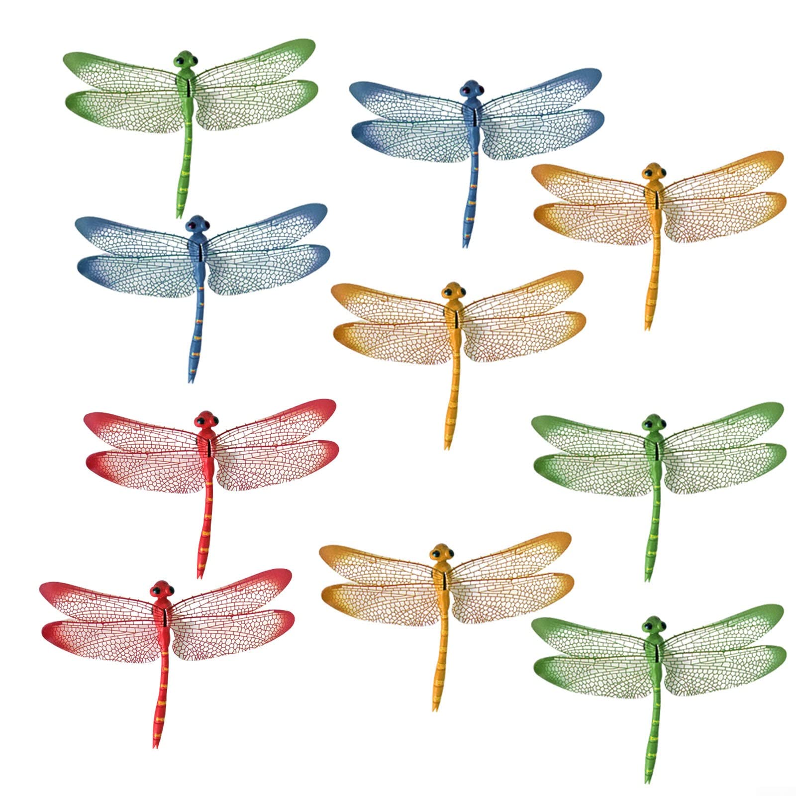 Leseogye – 4 Decorazioni Murali Da Giardino A Forma Di Libellula – Legno Naturale Per Recinzioni, Balconi E Soggiorno - 5