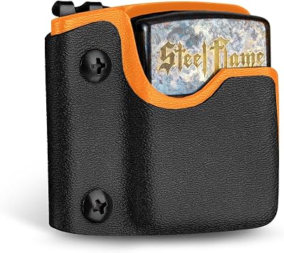 TACTICAL_GEEK TX2 Lighter Pouch, Portable Lighter Holder with Pocket Belt Clip, Anti-Scratch Protective Storage Case for Daily Carry,Lighter Not Included Orange