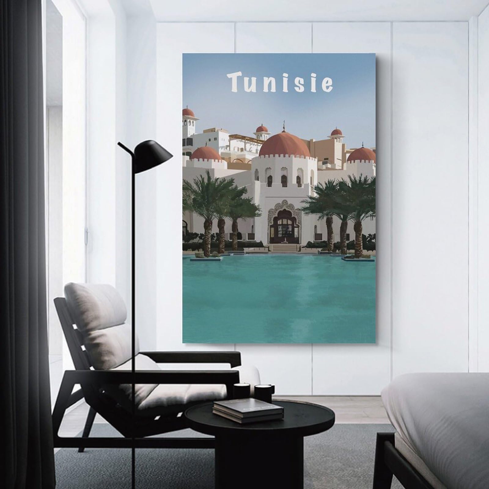 Junmoney Tunisie Travel Canvas Wall Picture, 20x30inch(50x75cm), for Sofa Walls, Lounge Or Home Corners, Modern Wall Decor for Cosy Interiors