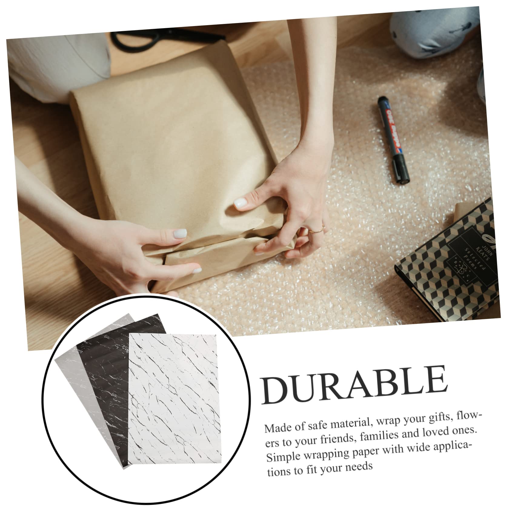 Housoutil 3 Sätze Marble Geschenkpapier Dickes Verpackungspapier Für Für Diy Projekte Große Glatte Oberfläche Weihnachten Und Feste 3 Blätter * 3