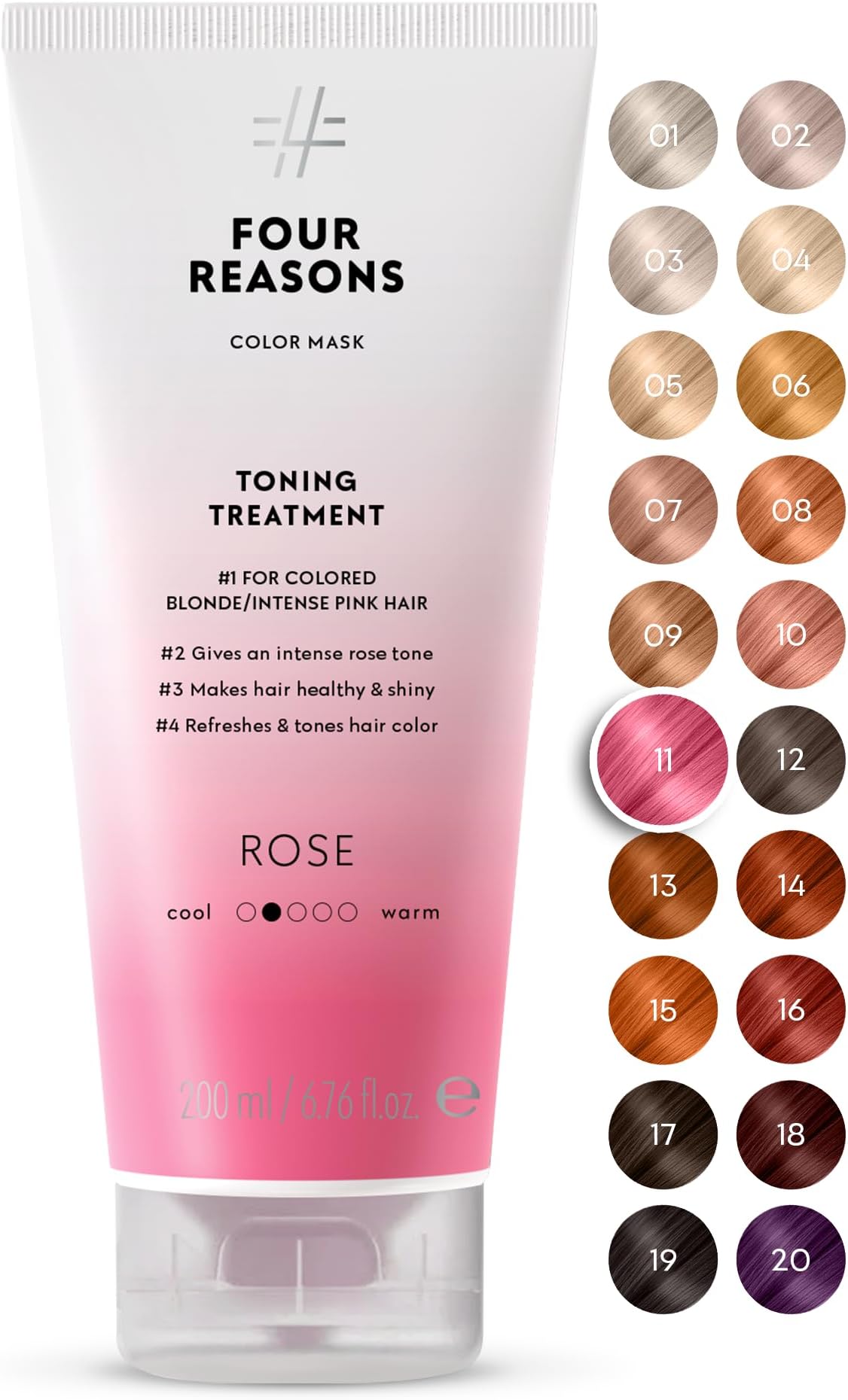 Color Mask - Rose Pink - (27 Colors) Toning Treatment, Color Depositing Conditioner, Tone & Enhance Color-Treated Hair - Semi Permanent Hair Dye, Vegan and Cruelty-Free, 6.76 fl oz
