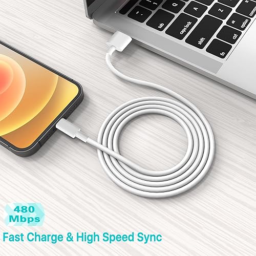 Miniatura 4 de Cargador para iPhone certificado Apple MFi AEAOA 2 paquetes de 6 ft USB a Lightning Cable de alimentación de carga rápida Cable de transferencia de
