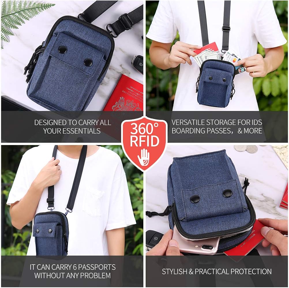 Miniatura 4 de YIPINU - Bandolera pequeña para hombres y mujeres, con bloqueo RFID mejorado, elegante y fácil de llevar