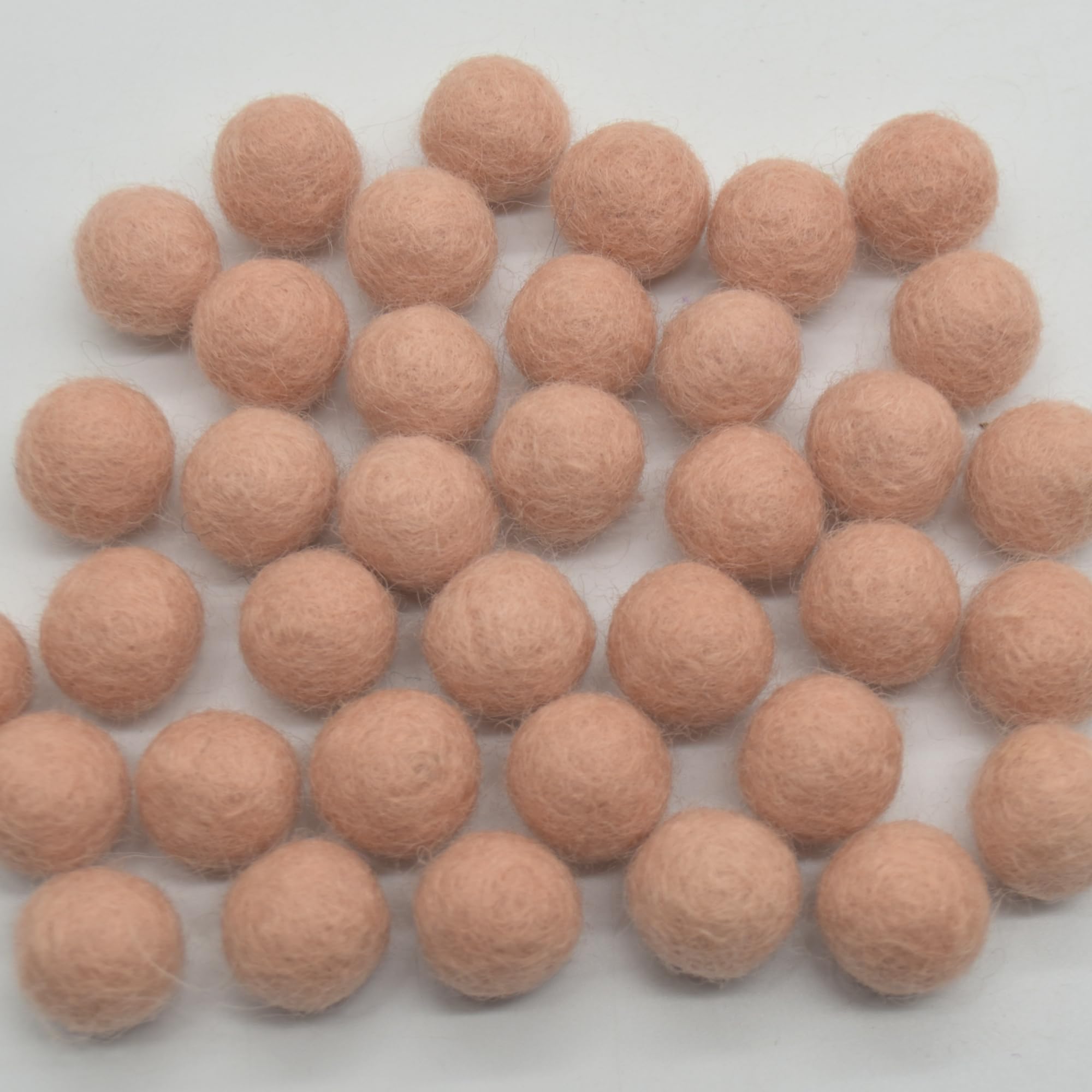 Oriental Direct Based In West Yorkshire Light Peach Pink 100% Wool Felt Balls - 1.5Cm - 25 Felt Balls