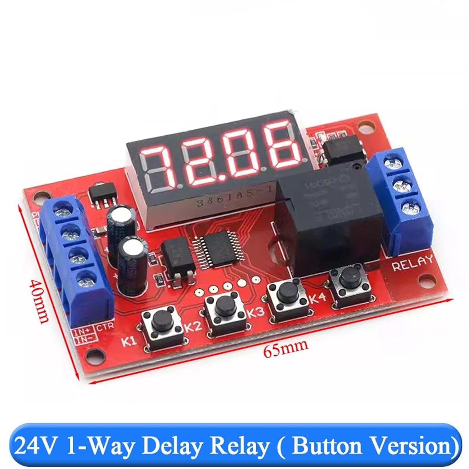 DC 5V 12V 24V 10A Adjustable Time Delay Relay Module LED Digital Timming Relay Timer Delay Trigger Switch Timer Control Switch (Color : 24V)
