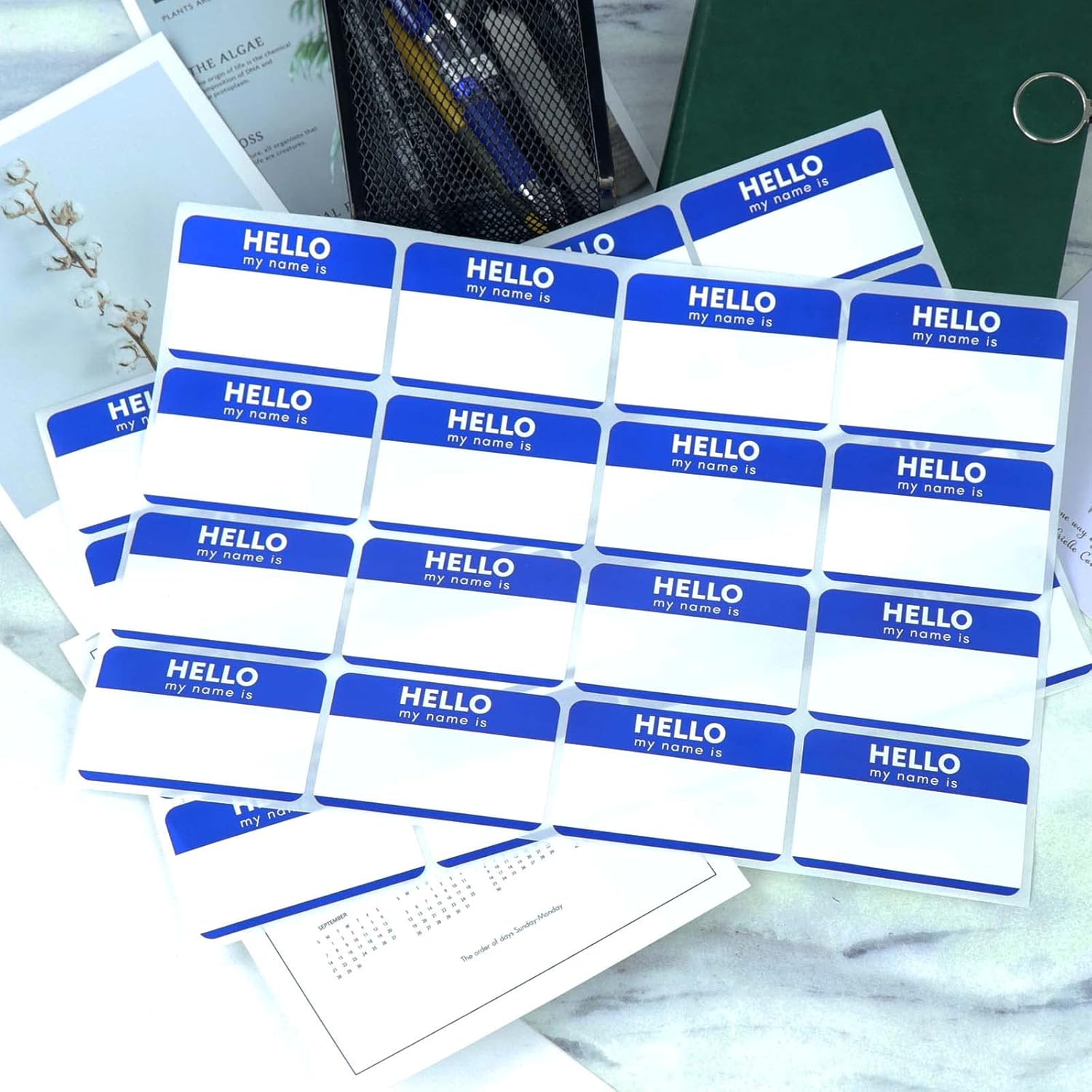 Zacool 480 Pcs Name Tag Stickers (3"x 2") Blue Hello My Name is Stickers Identification Badges, Easy Peel and Stick Name Tags for Themed Party, Family, Home, School, Office, Conferences - Image 4
