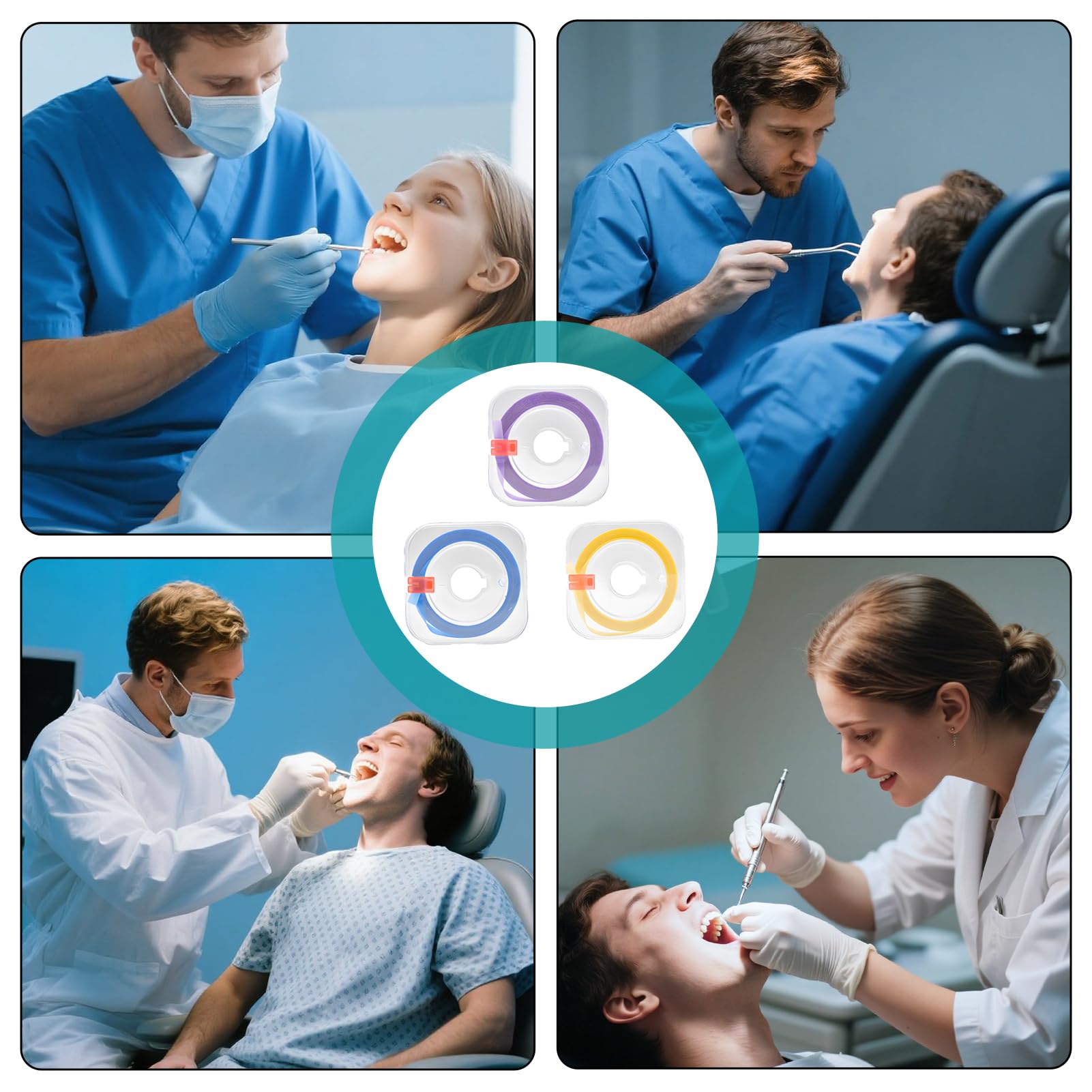 Papel de lija dental 4 mm x 6 m para espacios interdentales, tiras de pulido, 3 rollos