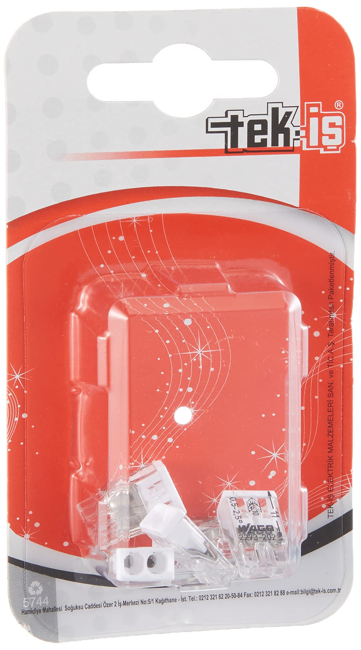 Tek-İş 5 Adet 2x2,5 mm Geçmeli Buat Klemens Şeffaf Model