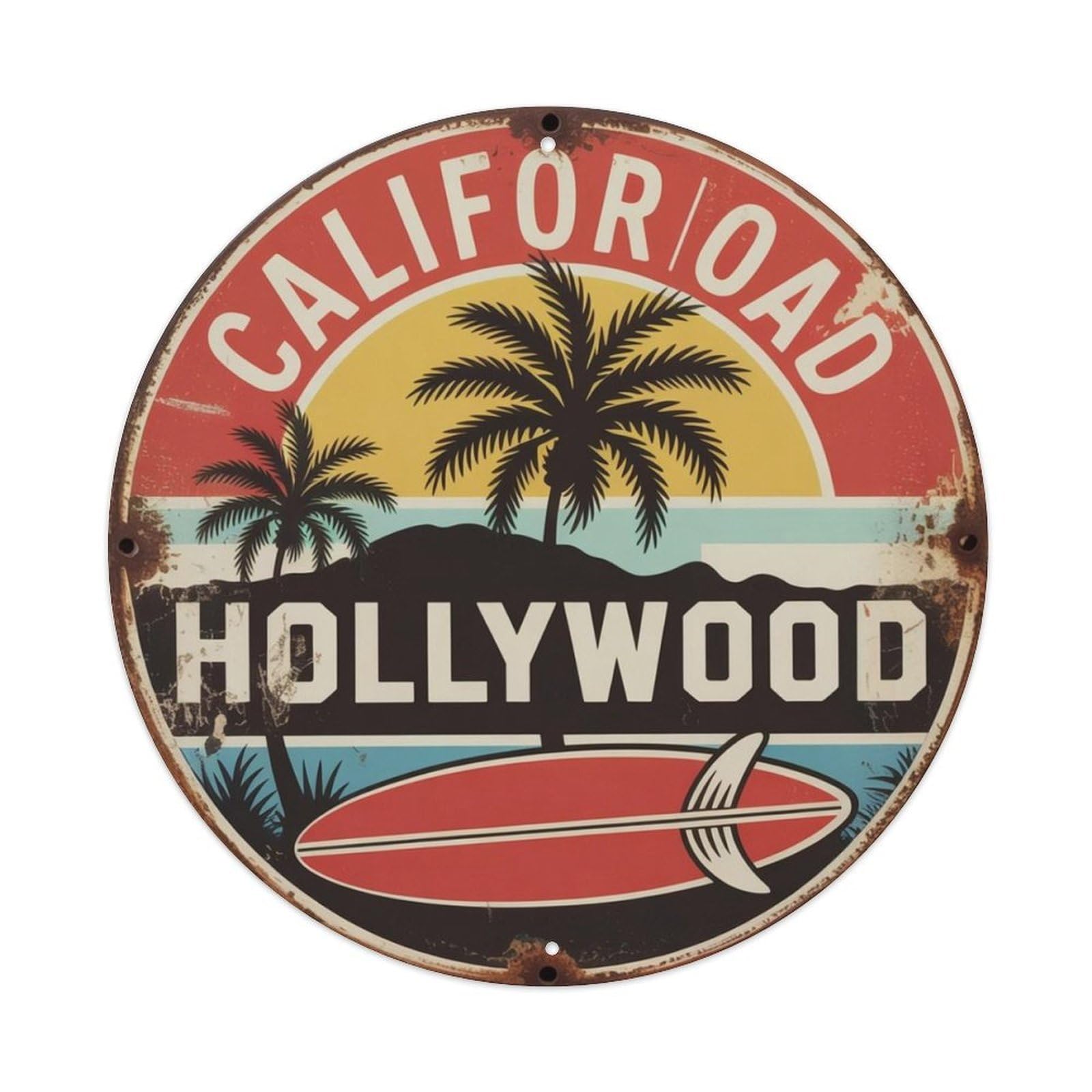 California Coastal Metal Tin Sign Plaque