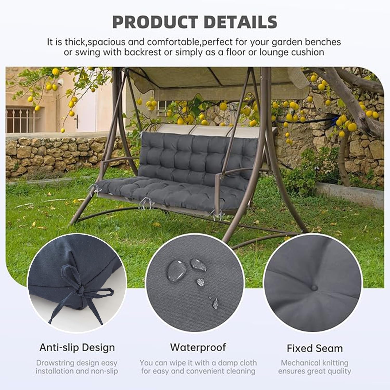 Cuscino impermeabile per divano da giardino cuscini per mobili da patio con
