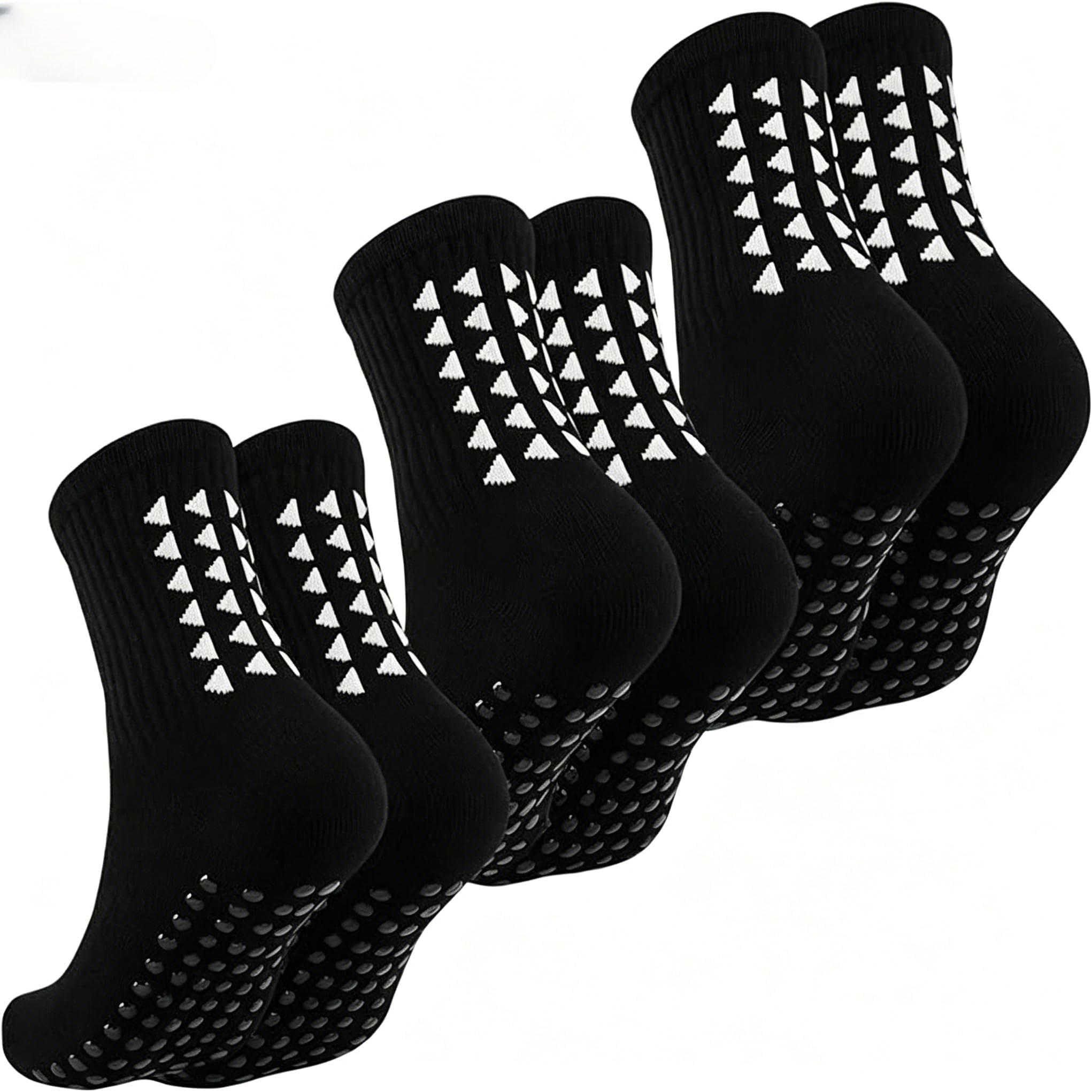 3 Pairs Kids Grip Socks, Grip Socks Kids, Grip Socks Football Kids for Running Hockey Football Rugby Aged 9-12