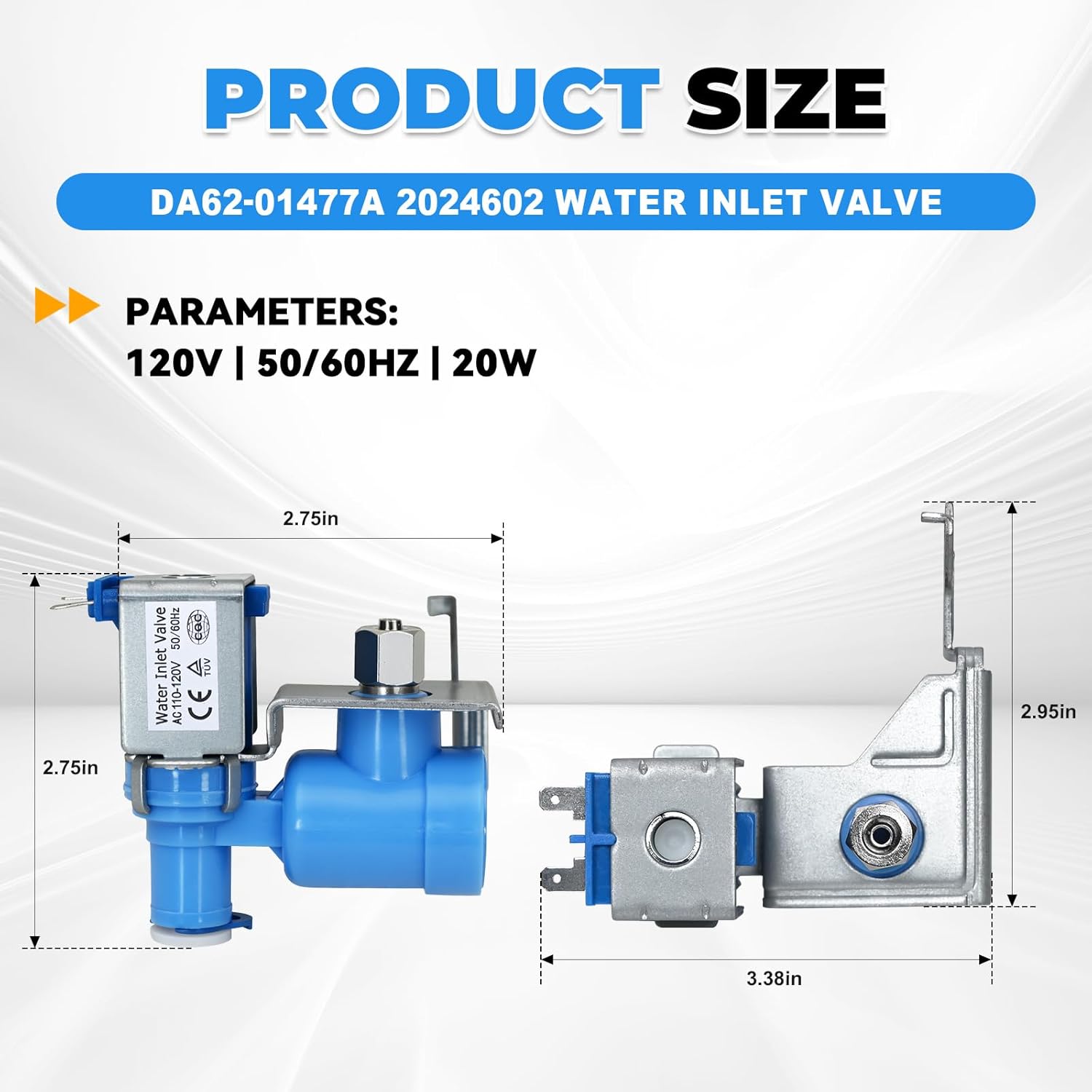 Similar to not exact DA62-01477A 2024602 Refrigerator Water Inlet Valve Replacement Compatible with Samsung, Replaces AP4324692, EAP4146610, PS4146610